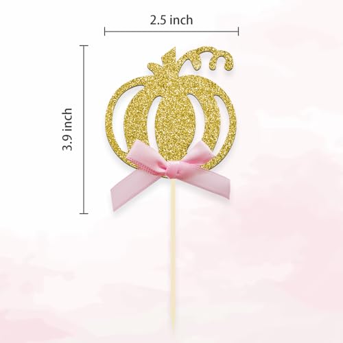 Pumpkin Cupcake Topper Fall Theme Cake Decoration (24 Count)