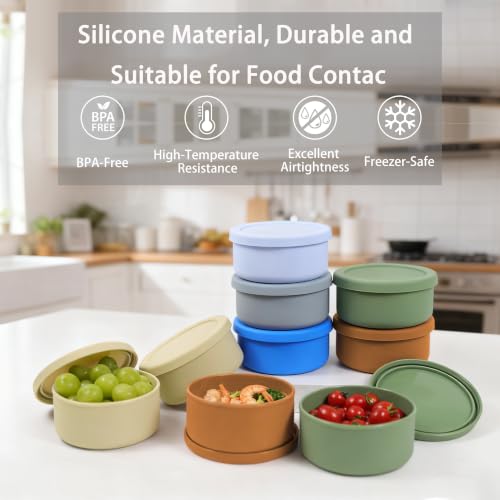 24 fl oz Adult Silicone Reusable Lunch Bento Bowl with Lid