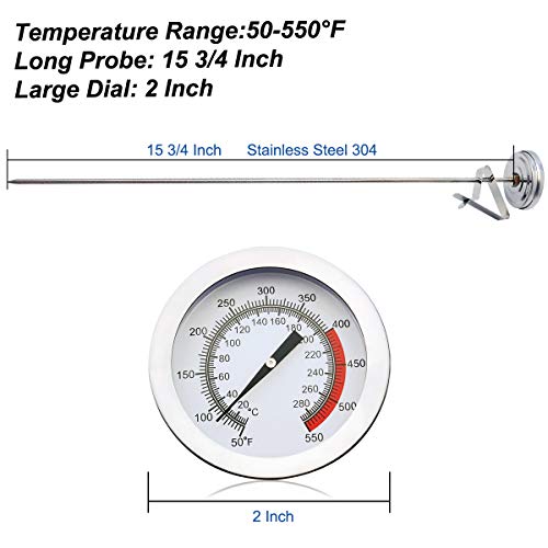 15“ turkey fryer thermometer with pot clip (2 Count)