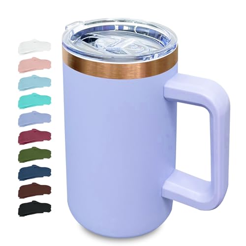22oz Insulated Coffee Mug Bulk with Handle and Lid Lilac