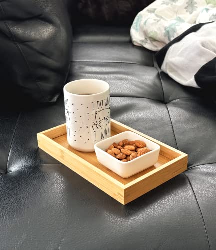 Natural Bamboo Serving Tray Platter 9.8 x 5.9 Rectangular