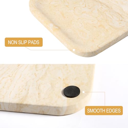 Marble Tray 12"x8" Marble Vanity Tray for Countertop Bathroom Kitchen Dresser