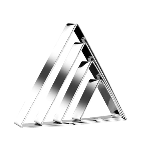 Equilateral Triangle Cookie Cutter Set Large Stainless Steel Geometric Frame Plaque Cookie Cutters Shapes Molds (4 Count)
