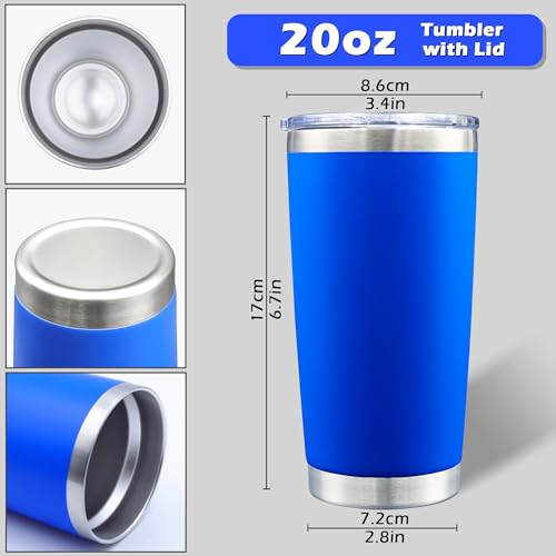 20oz Tumbler with Lid Stainless Steel Tumblers Insulated Mug Dark Blue 12P (12 Count)