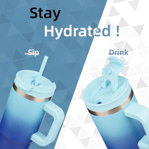40 oz Insulated Tumbler Water Bottle with Handle