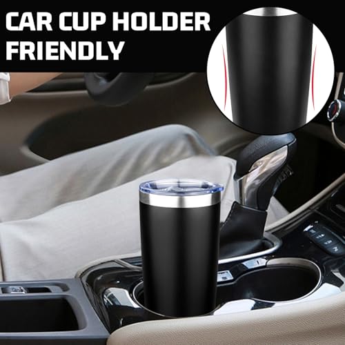 20oz Tumbler with Lid Double Wall Vacuum Insulated Travel Coffee Mug Stainless Steel Thermal Cup Powder Coated Sturdy Coffee Tumbler Bulk for Hot and Cold Beverages (4 Count)