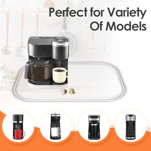Silicone Coffee Maker Mat with Lip for Countertops