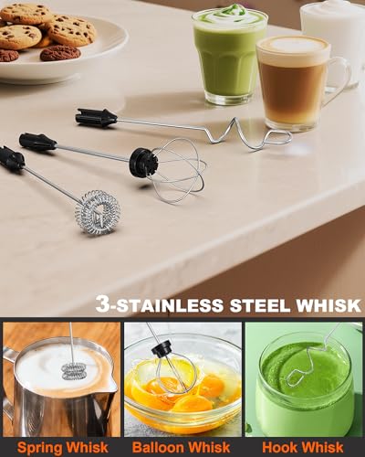3 Speed Rechargeable Electric Milk Frother Handheld Foam Maker