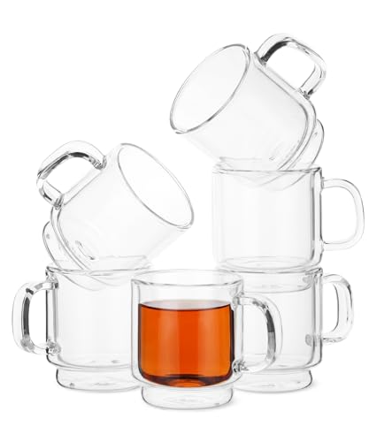 BTaT Double Walled Stackable Espresso Cups (6 Count)