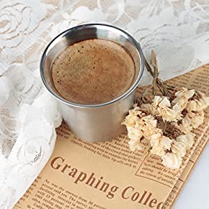80ml Stainless Steel Espresso Cups Set (2 Count)