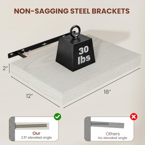 Floating Shelves for Wall 18x12” Set of 2 (2 Count)