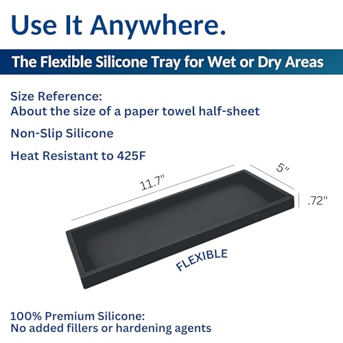 Silicone Countertop & Vanity Bathroom Tray (2 Count)