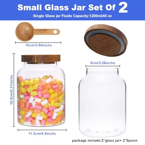 Glass Coffee Canister Glass Food Storage Jars With Airtight Lids Borosilicate Glass Coffee Canister Container for Coffee Beans & Grounds Tea Sugar Spices Kitchen