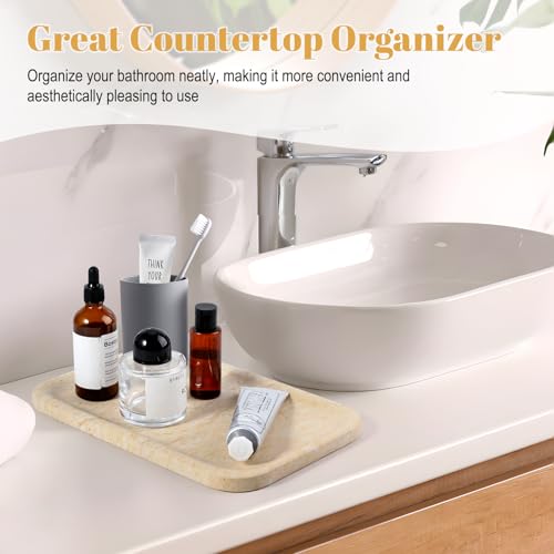 Marble Tray 12"x8" Marble Vanity Tray for Countertop Bathroom Kitchen Dresser