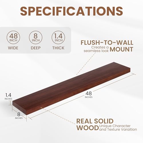 Rustic Real Wood Floating Shelves