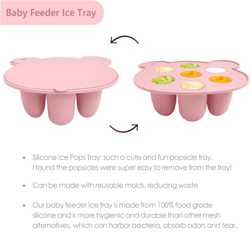 Silicone Baby Food Freezer Tray with Teething Popsicle Molds