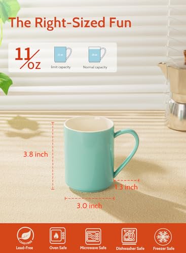 Coffee Mug Porcelain 11 Oz Coffee Mugs Set of 6 (6 Count)