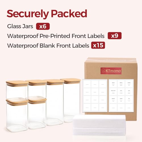 Glass Pantry Storage Containers with Lids 1 (6 Count)