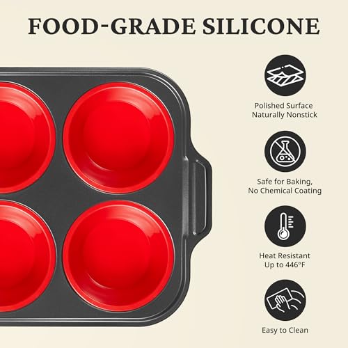 Jumbo Silicone Muffin Pan with Metal Frame