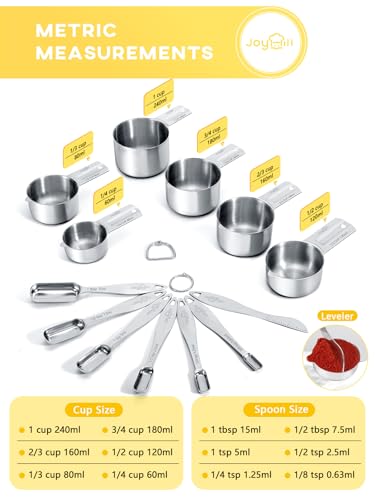Measuring Cups and Spoons Set of 13 Piece (8 Fl Oz)
