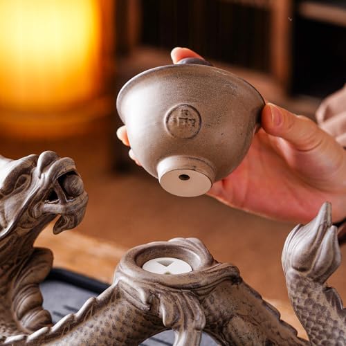 Ceramic Teapot with Infuser Semi Automatic Tea Set Magic Teapot with 8 cups Gradient Color (11 Count)