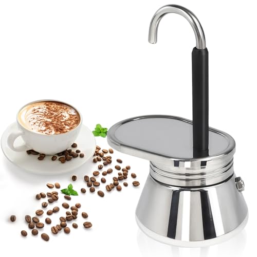 Uncoated 1 Cup Single Tube Moka Pot 304 Thickened Stainless Steel