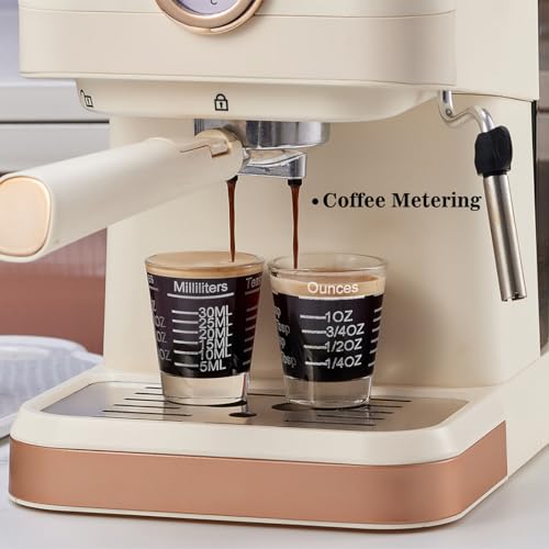 Ackers Shot Glasses Etching Scale Measuring Cup 2PACK Espresso Shot Glasses Liquid Heavy Glass 26 (2 Count (1 fl oz each))