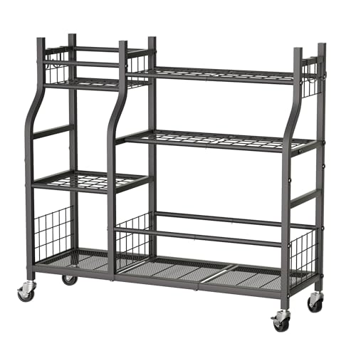Garden Tool Organizer with Wheels for Garage and Shed