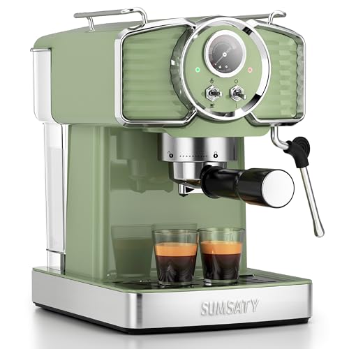 20 Bar Espresso Machine Retro with Powerful Milk Frother