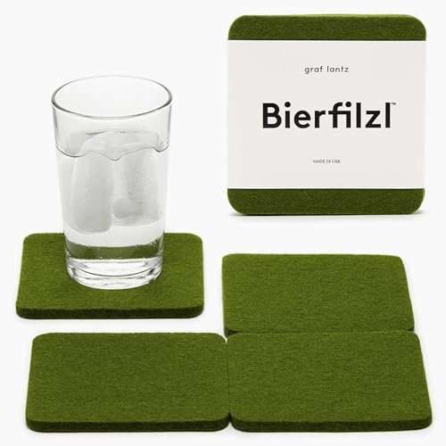 Bierfilzl Merino Wool Square Coasters Set of 4 (4 Count)