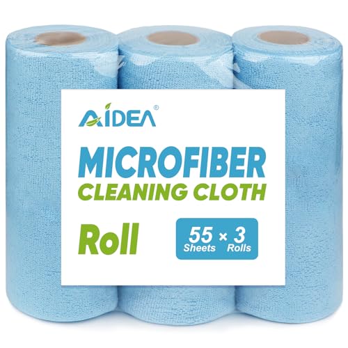 Microfiber Cleaning Cloth 165 Sheets 3 Roll (165 Count)