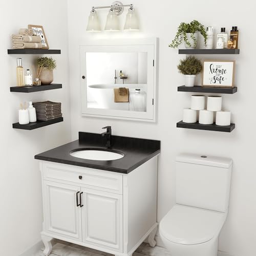 Black Bathroom Shelves Over Toilet (2 Count)