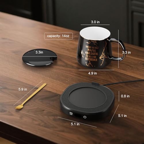 Coffee Mug Warmer Set for Desk Electric Heated Tea Cup Warmer Candle Heater