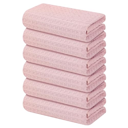 Microfiber Waffle Weave Kitchen Towels (6 Count)