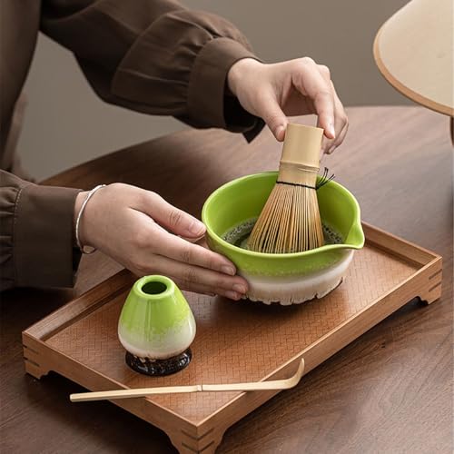 Ceramic Matcha Kit for Breakfast Afternoon Tea Contains Bowl Tea Brush Stand