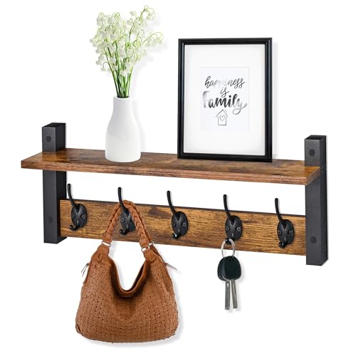 Coat Rack Wall Mount with Shelf