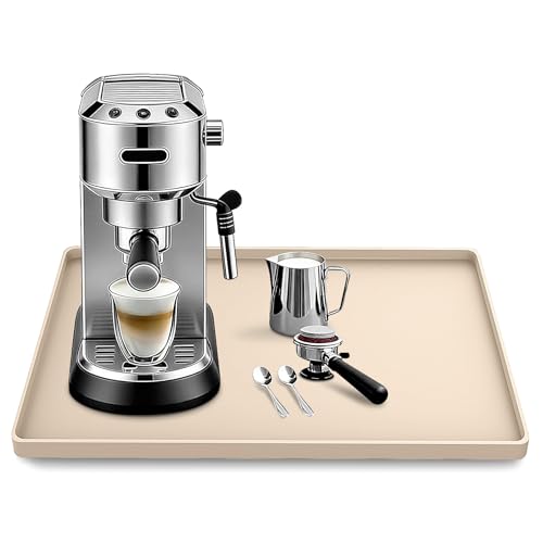 Silicone Coffee Maker Mat with Lip for Countertops