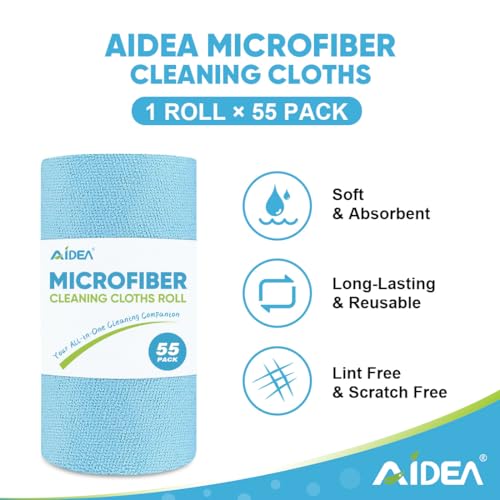 Microfiber Cleaning Cloth Roll (55 Count)