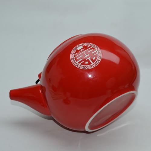 Chinese Teapot 28oz Porcelain Tea Pot Red