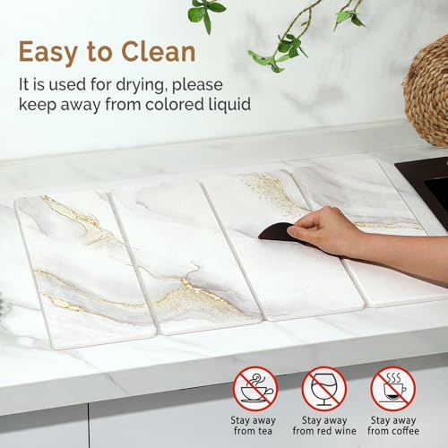 Large Stone Dish Drying Mat for Kitchen Counter (2 Count)