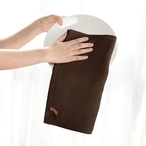 100% Cotton Dark Coffee Waffle Weave Kitchen Dish Cloths