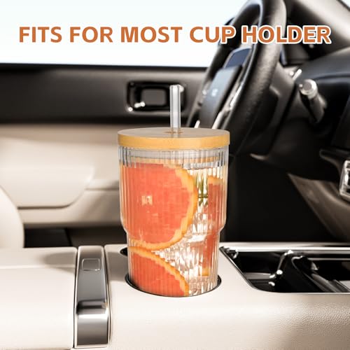 20oz Glass Cups with Lids and Straws