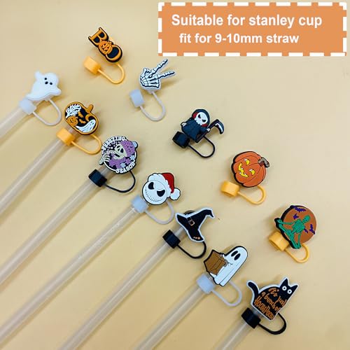 12 PCS Halloween Straw Toppers for Stanley 30&40 Oz Tumbler (12 Count)