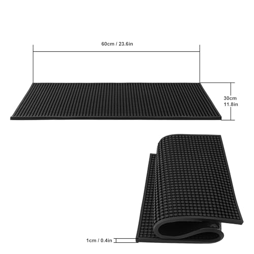 2 Pack 12 x 24 Inch Black Coffee Bar Mats (2 Count)