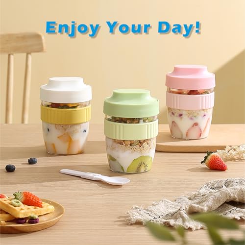 Breakfast to Go Cup with Lid and Folding Spoon for Oats Yogurt Fruit 20oz