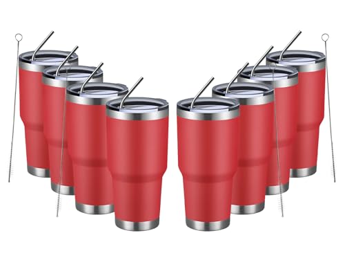 30oz Insulated Tumbler With Lids and Straws (8 Count)