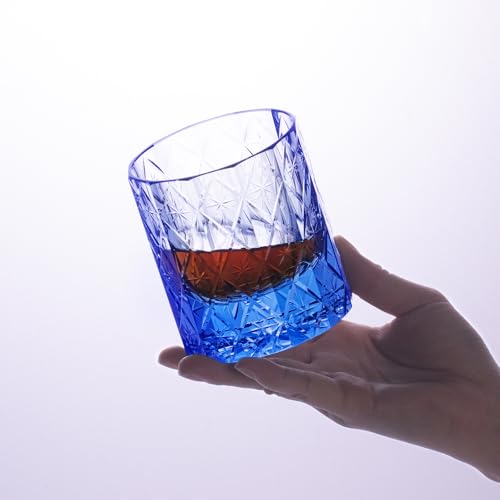 Crystal Whiskey Glasses Set of 2 Hand Blown Old Fashioned Glasses