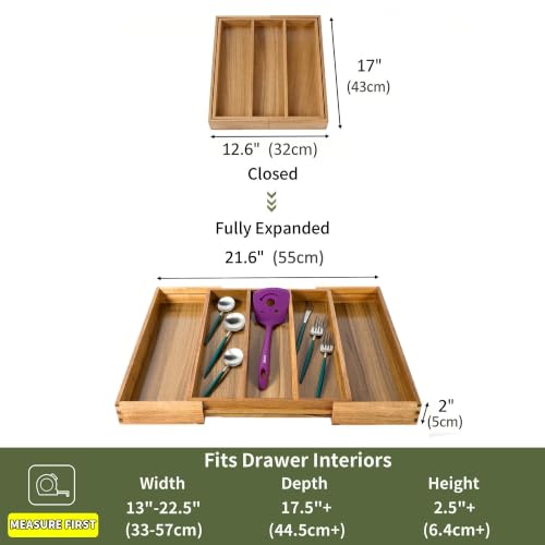 Acacia Kitchen Drawer Organizer Expandable