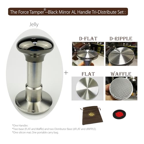 58.35mm Tri Distribute Set Black Mirror Jellyfish AL Handle Coffee Tamper