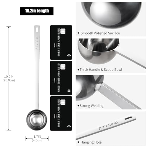 Metal 8.5in Long Handle Coffee Scoop for Ground Coffee